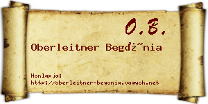 Oberleitner Begónia névjegykártya
